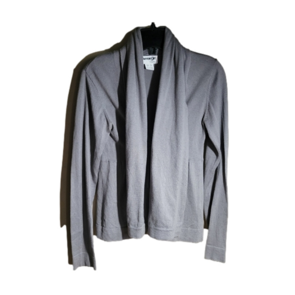 Aritzia Kensie Girl waterfall grey tie front knit cardigan cotton/silk small